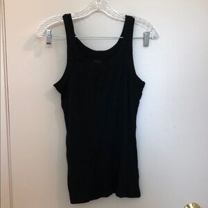 Everyday Black Ribbed Tank Top - Women's Classic Scoop Neck